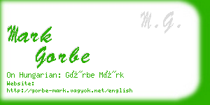 mark gorbe business card